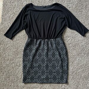 Maurices Black and Gray Patterned Dress